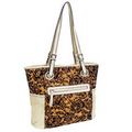 Parinda 11179 MELODY (Yellow) Quilted Fabric with Croco Faux Leather Tote